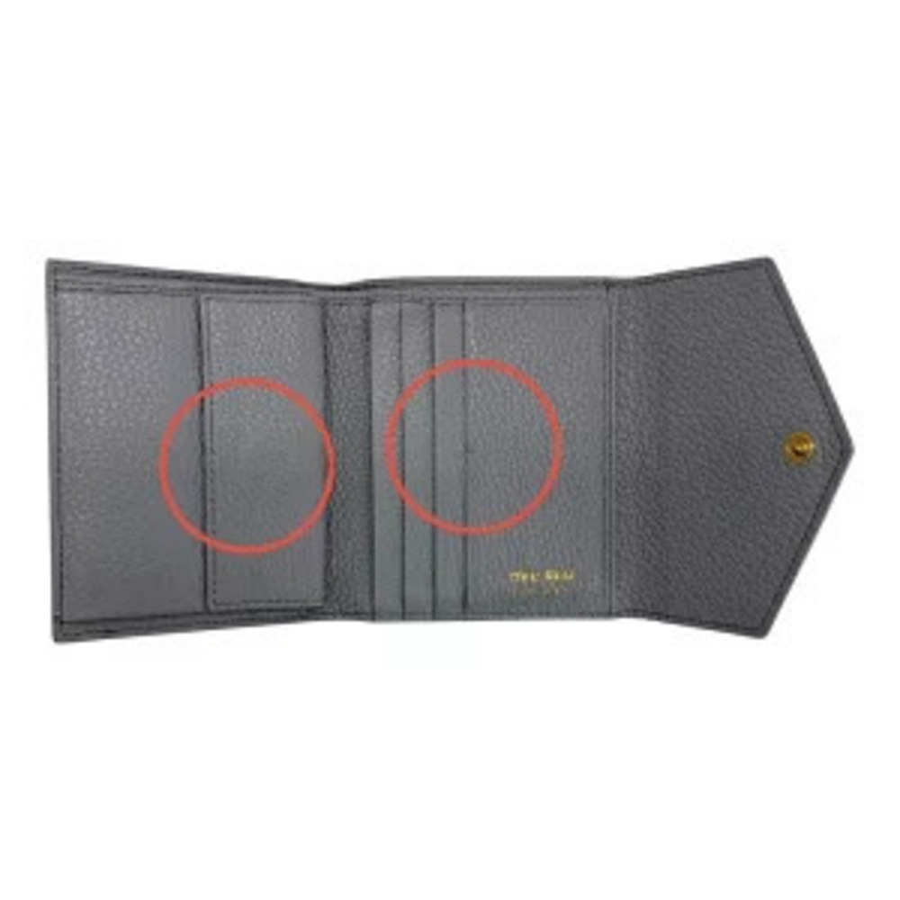 Miu Miu tri fold wallet gray